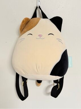 Squishmallow Cute plush calico cat backpack